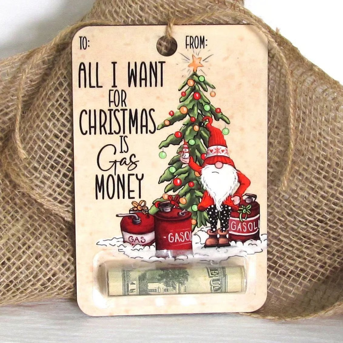 Givelle™ – Wooden Christmas Gift Money Holder