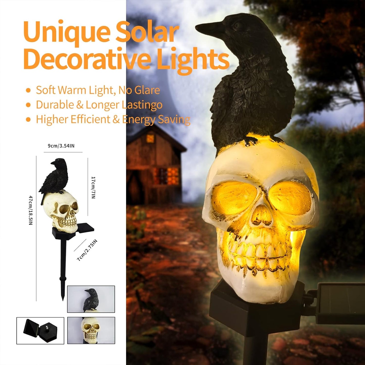 Skullight™ – Solar Crow Skull for Outdoor Lighting (50% Off)