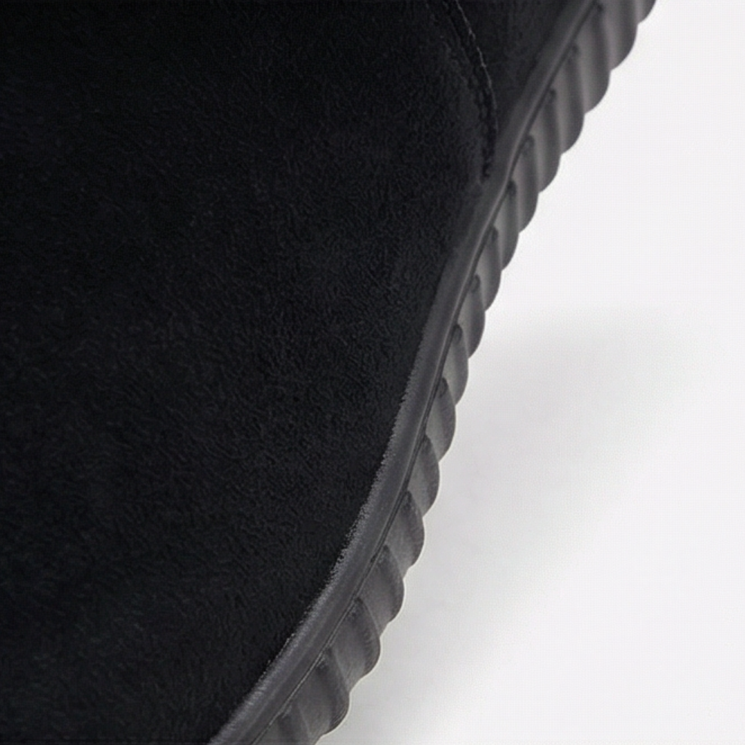 Cozella™ – Knit Cuff Suede Ankle Booties
