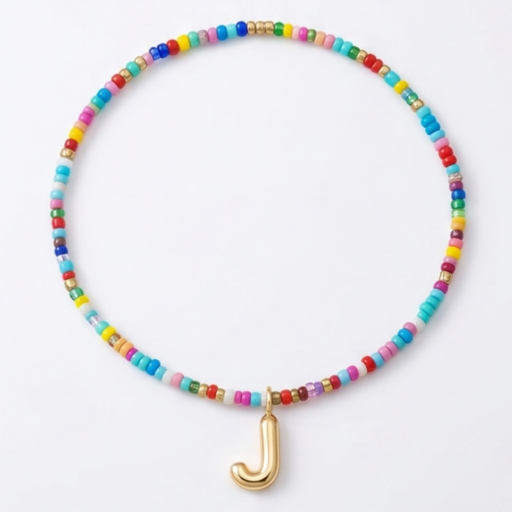 Liora™ Colorful Beaded Initial Necklace