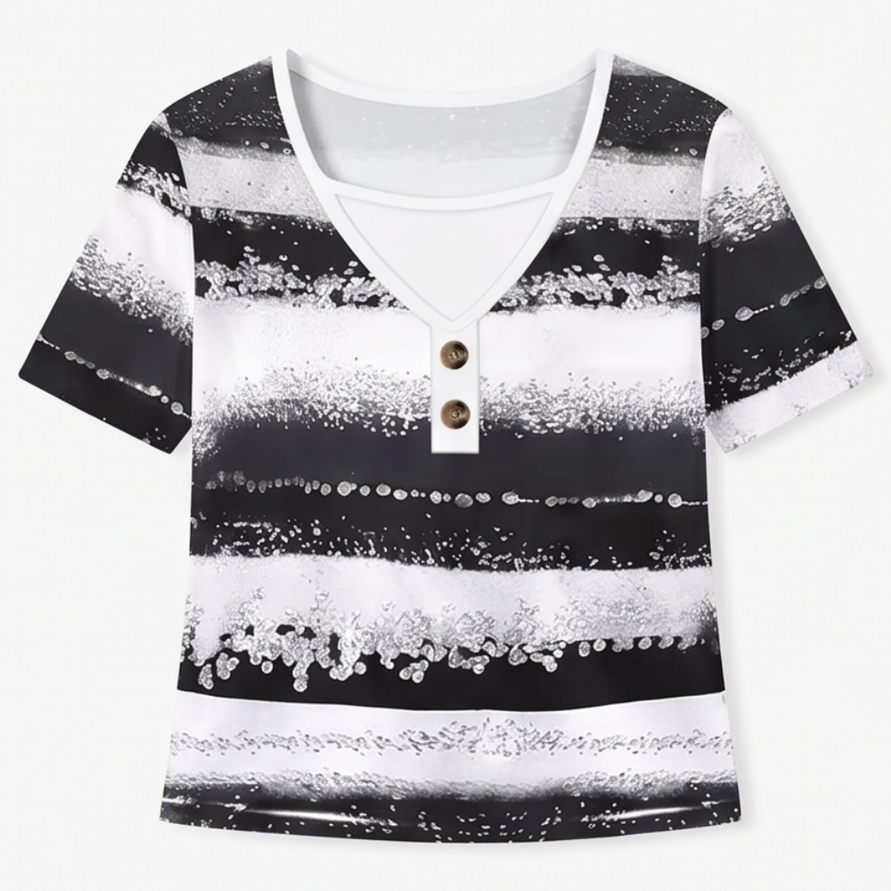 Vesper™ — Flowy Watercolor Henley for Easy Summer Style