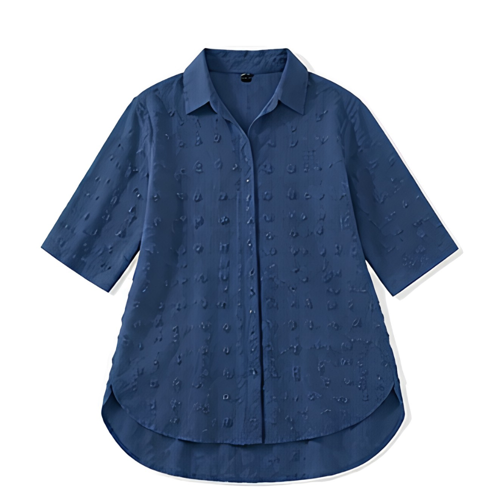Veluna™ Relaxed Textured Shirt-Dress for Easy Days