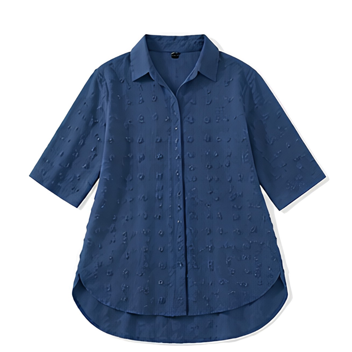 Veluna™ Relaxed Textured Shirt-Dress for Easy Days