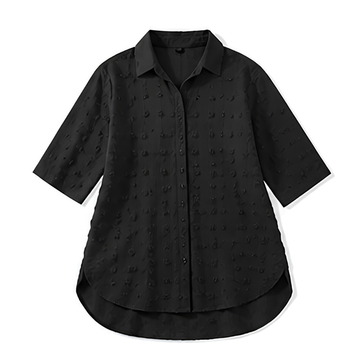Veluna™ Relaxed Textured Shirt-Dress for Easy Days