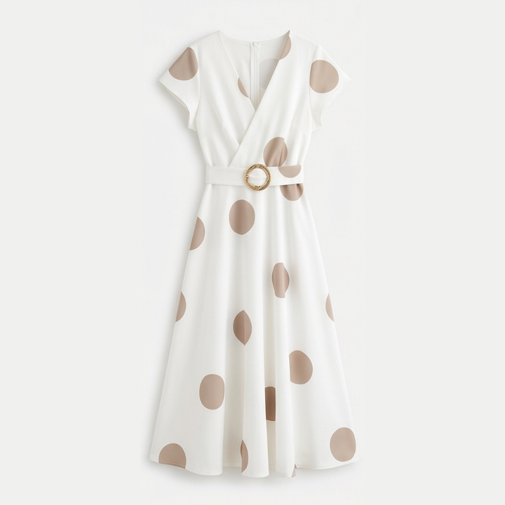 Marlowe™ – Belted Polka Dot Midi Dress