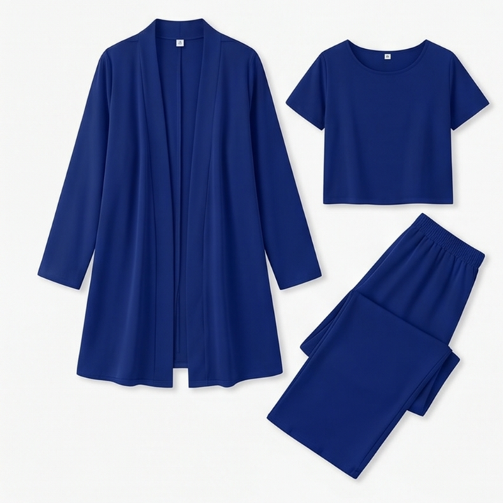 Maevelle™ Elegant 3-Piece Set with Drape Cardigan