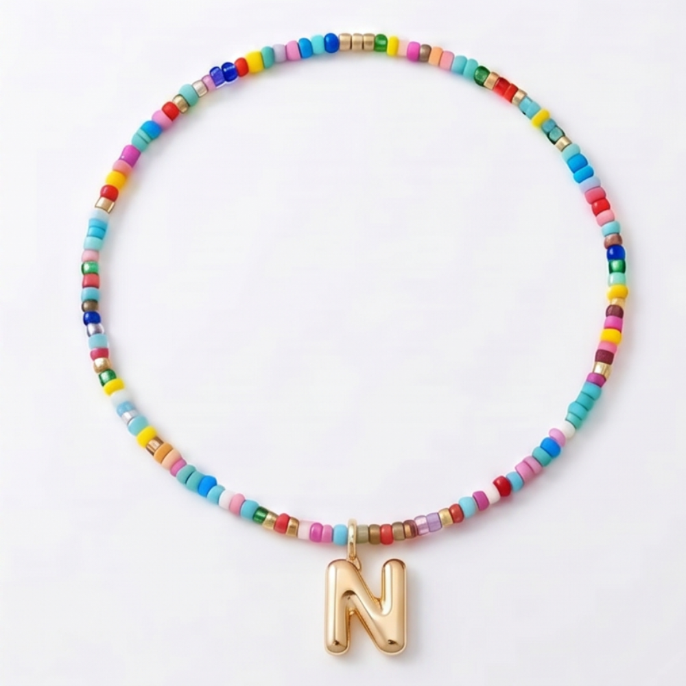 Liora™ Colorful Beaded Initial Necklace