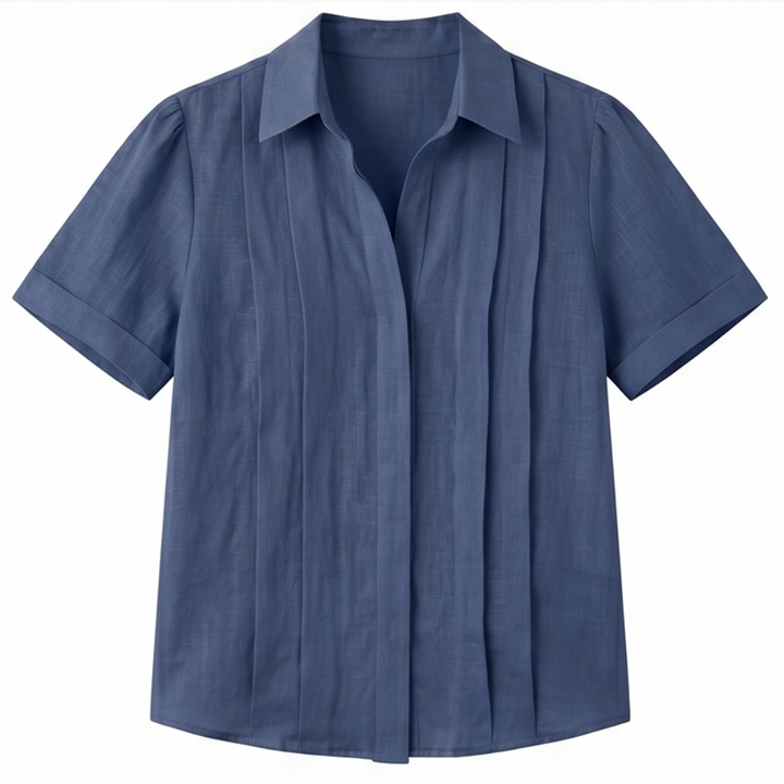 Lunavia™ – Pleated Short-Sleeve Blouse