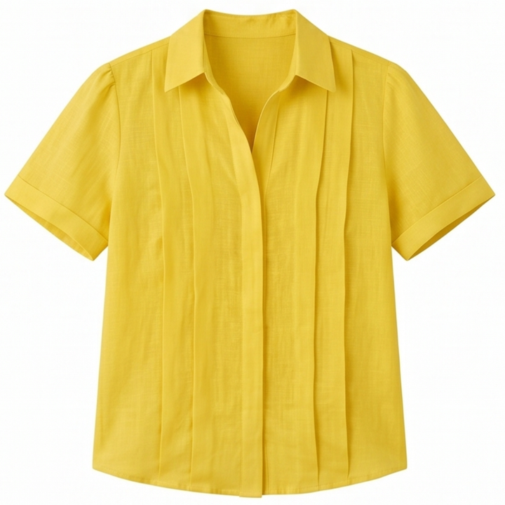 Lunavia™ – Pleated Short-Sleeve Blouse
