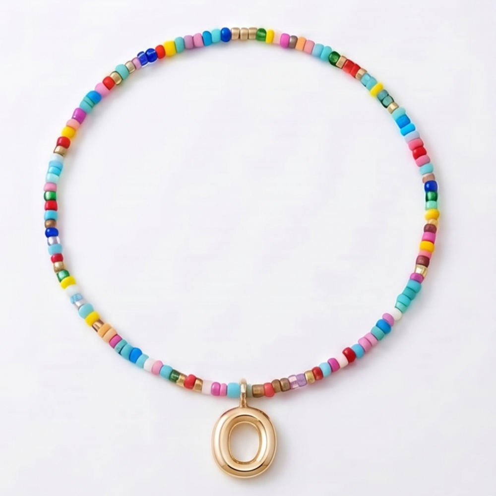 Liora™ Colorful Beaded Initial Necklace