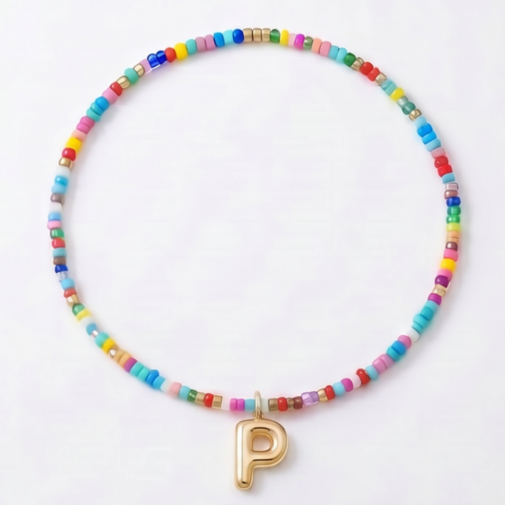 Liora™ Colorful Beaded Initial Necklace