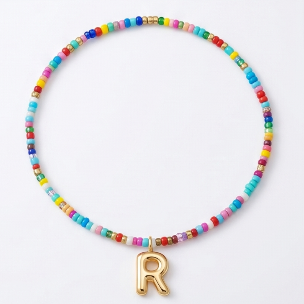 Liora™ Colorful Beaded Initial Necklace