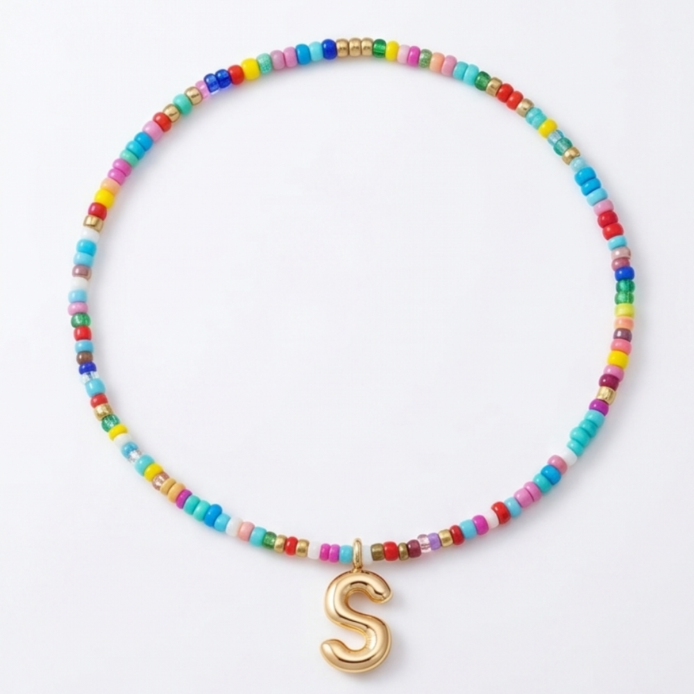 Liora™ Colorful Beaded Initial Necklace