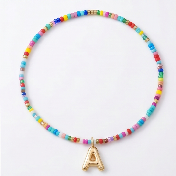 Liora™ Colorful Beaded Initial Necklace