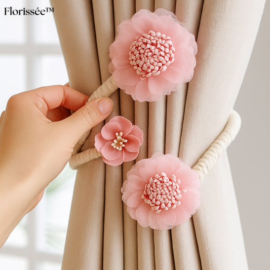 Florissée™ – Elegant Floral Curtain Holders (1+1 Free)