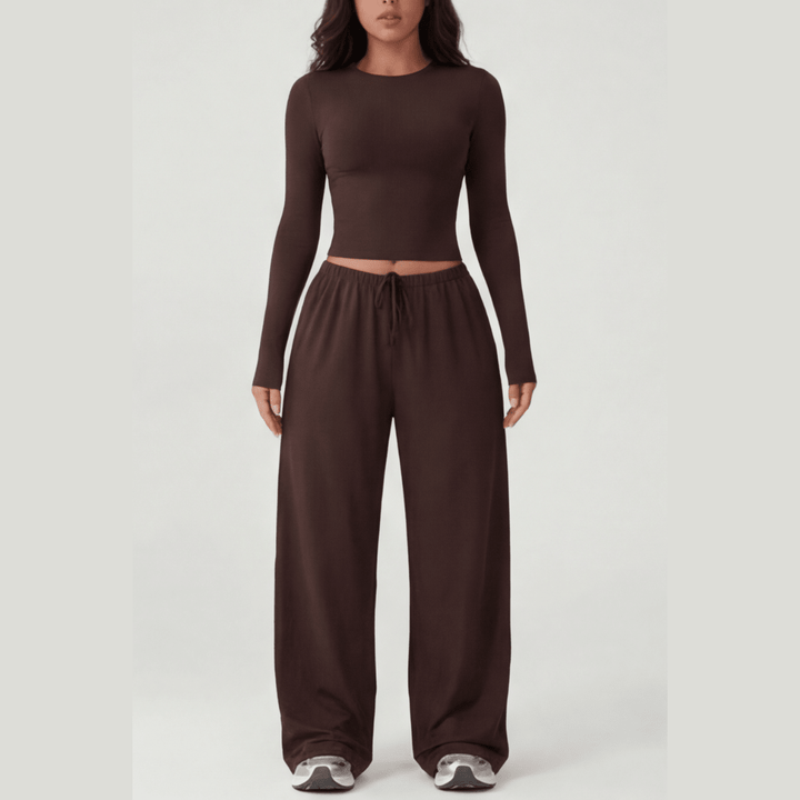 Velaire™ – Soft Crop Top and Wide Leg Pants Set