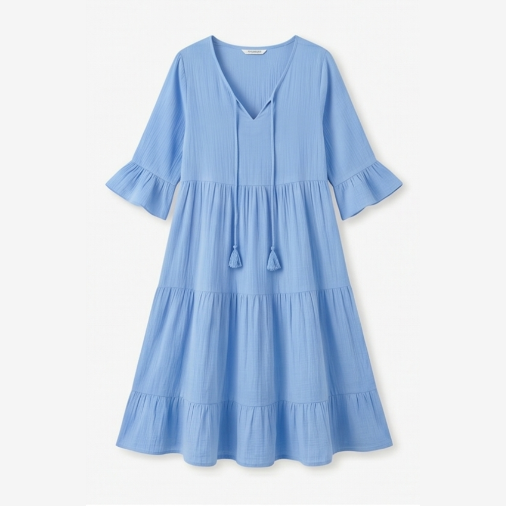 Solera™ – Breezy V-Neck Cotton Dress