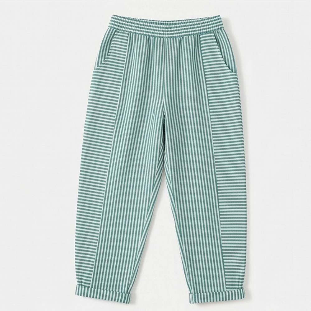 Lunavia™ – Striped Linen Pants with Elastic Waist
