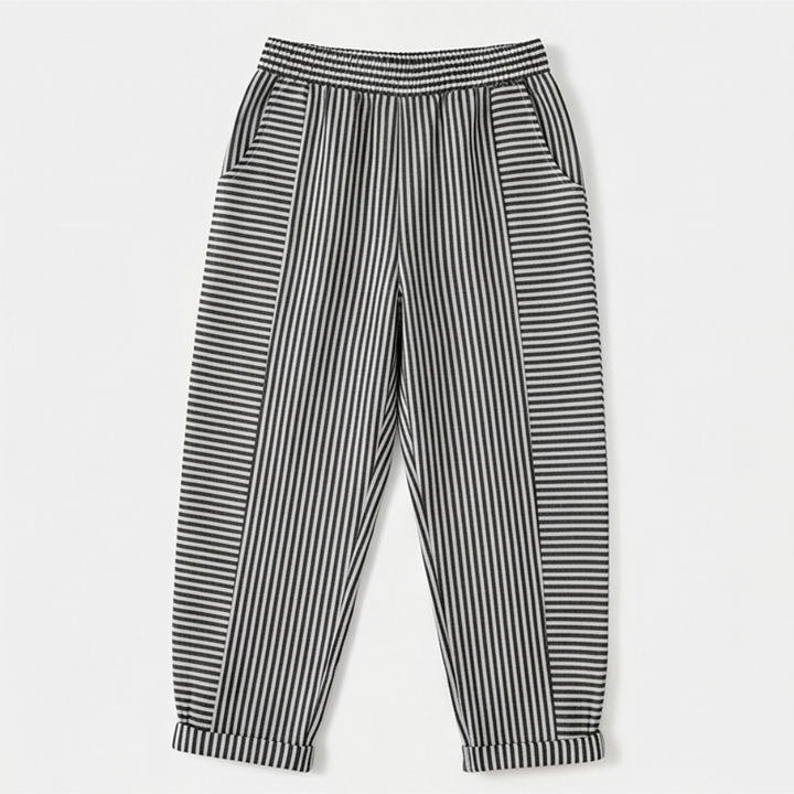 Lunavia™ – Striped Pants with Elastic Waist