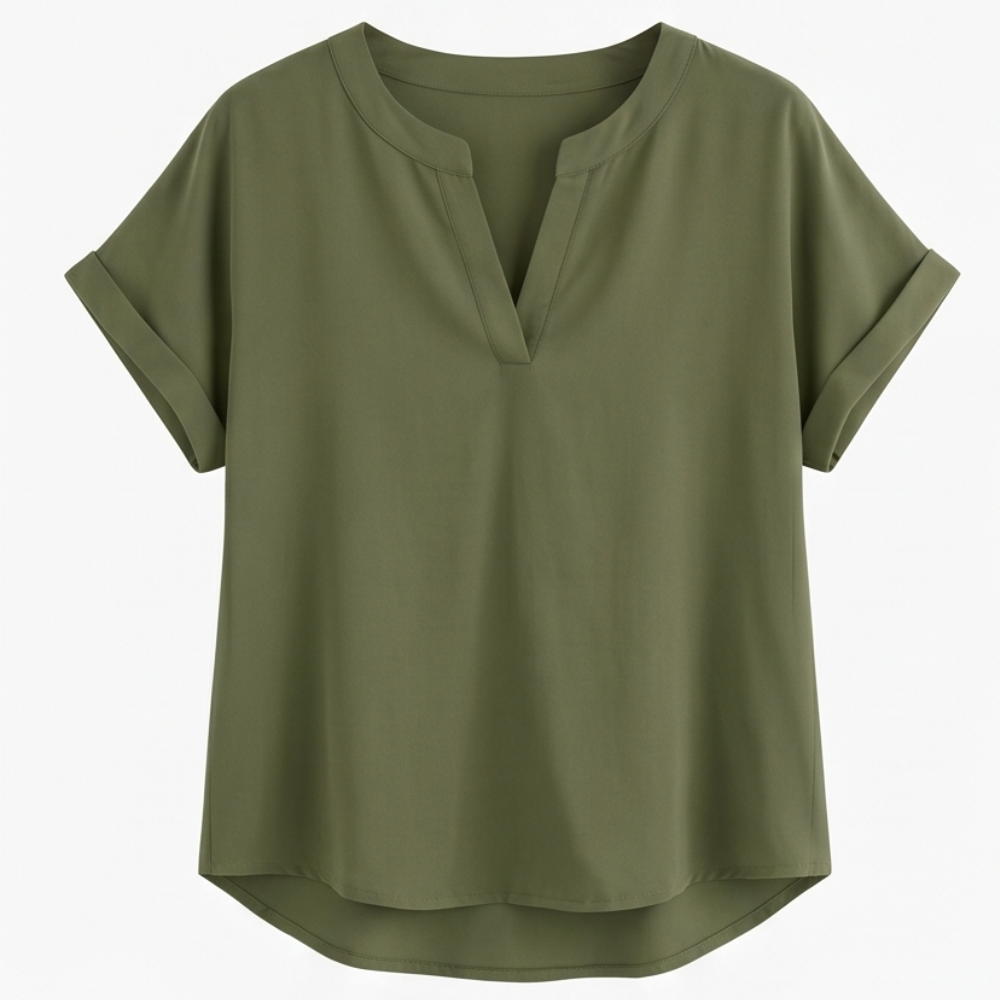 Solenne™ Soft Drape V-Neck Blouse for Everyday Wear
