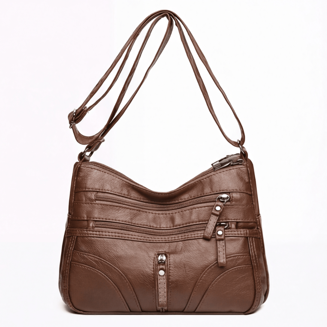 Caressa™ – Soft Leather Multi Pocket Crossbody Bag