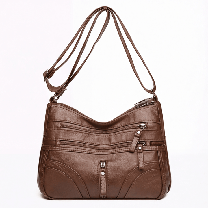 Caressa™ – Soft Leather Multi Pocket Crossbody Bag