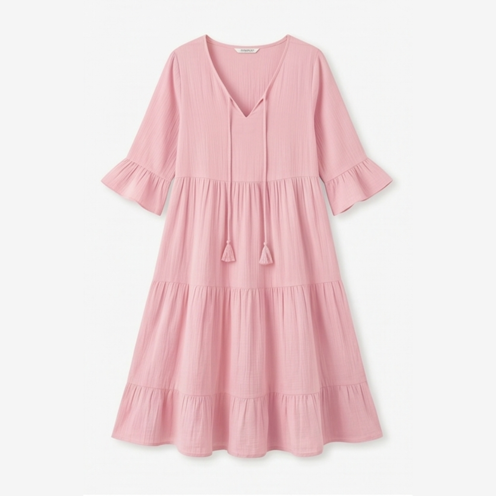 Solera™ – Breezy V-Neck Cotton Dress