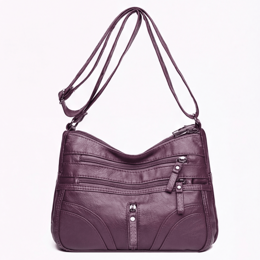 Caressa™ – Soft Leather Multi Pocket Crossbody Bag