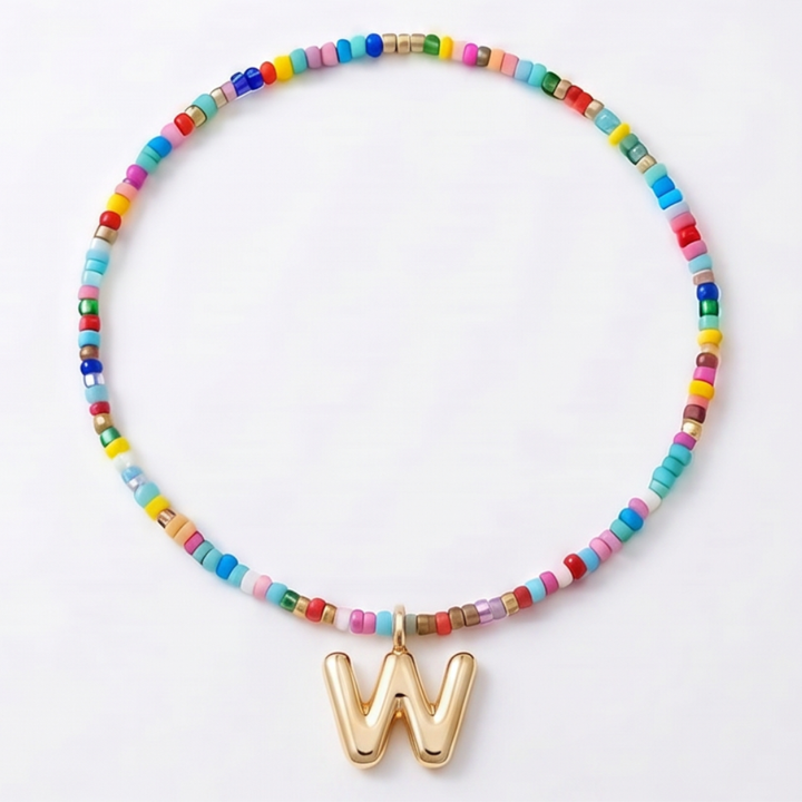 Liora™ Colorful Beaded Initial Necklace