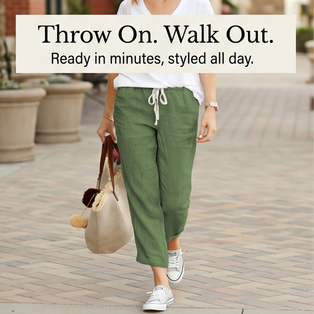 Lirenza™ – Soft Linen Ankle Pants for Everyday Wear