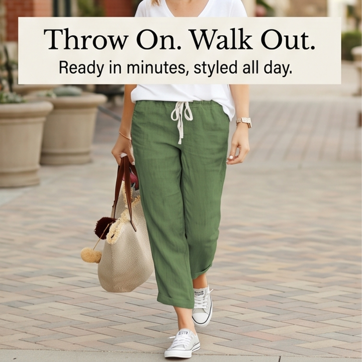 Lirenza™ – Soft Linen Ankle Pants for Everyday Wear