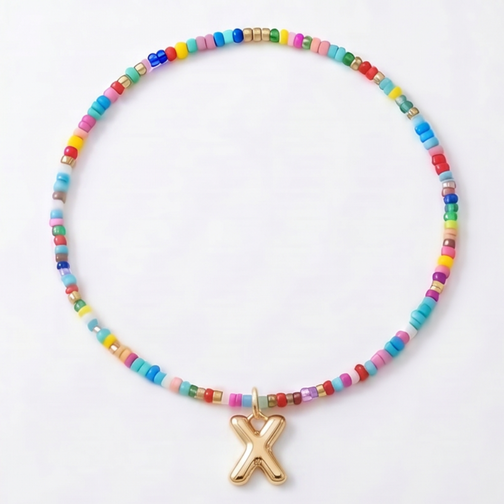 Liora™ Colorful Beaded Initial Necklace