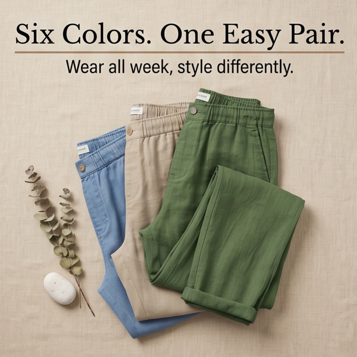 Lirenza™ – Soft Linen Ankle Pants for Everyday Wear