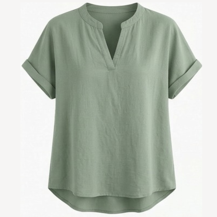 Solenne™ Soft Drape V-Neck Blouse for Everyday Wear