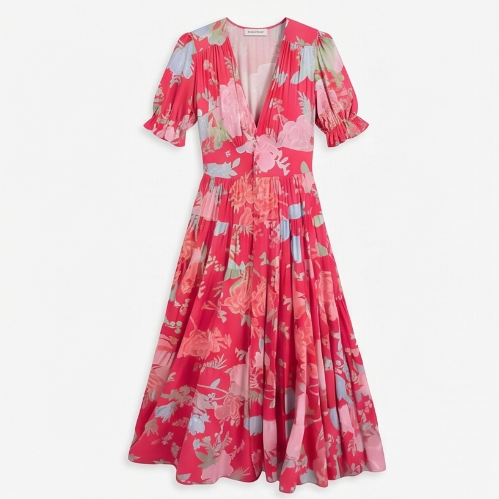 Minelda™ – Flowing Floral Maxi Dress
