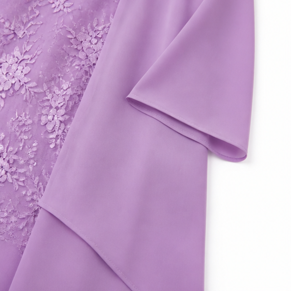 Lunavia - Women's Floral Lace Dress Set with Chiffon Shawl