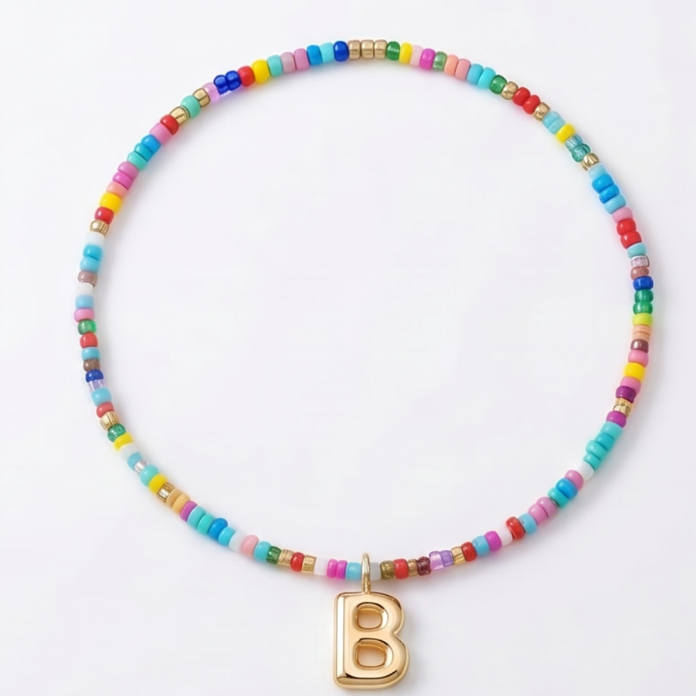 Liora™ Colorful Beaded Initial Necklace