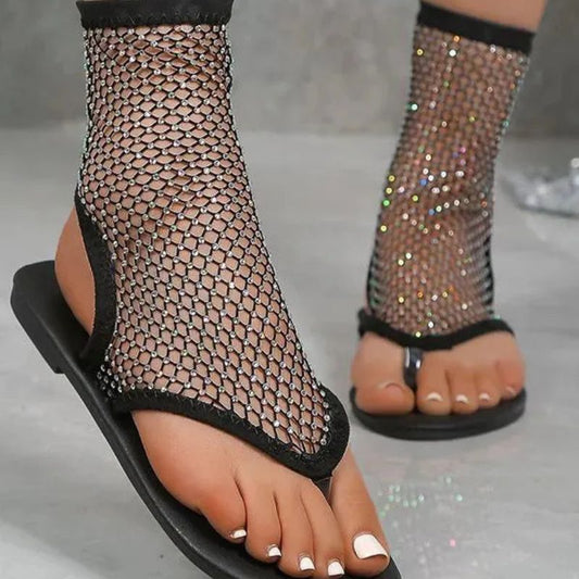 Virelle™ - Mesh Diamond Sexy Lace Flat Sandals (60% Off)