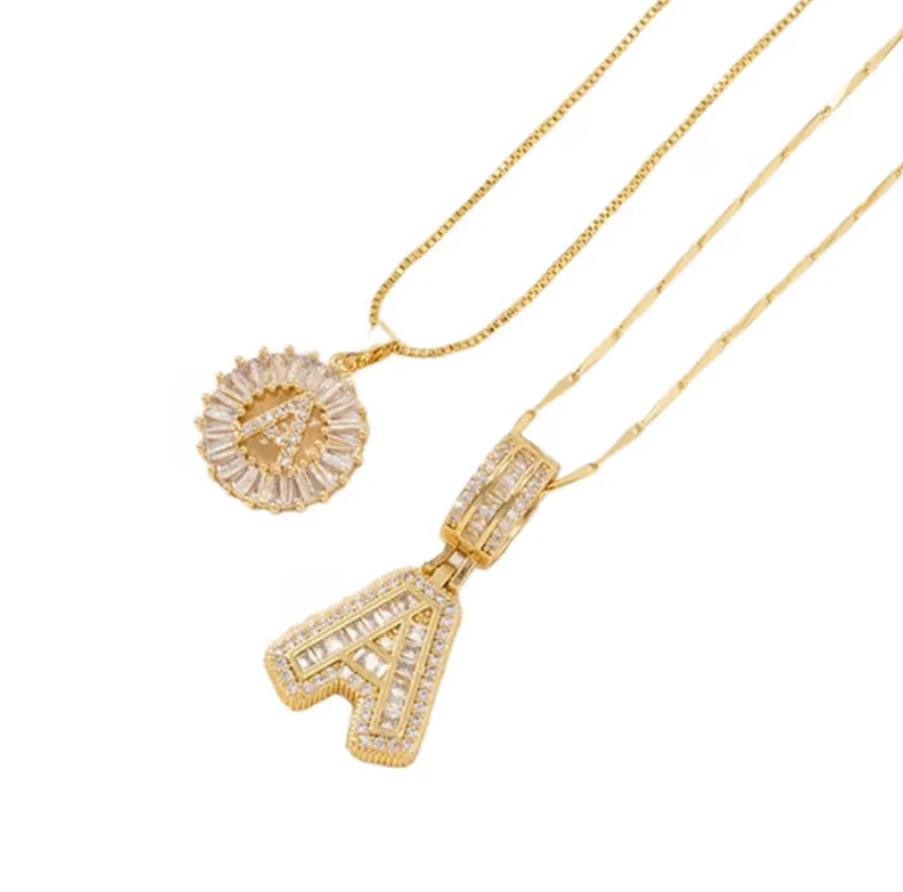 Luneria™ - Two-Piece Initial Pendant Necklace Set