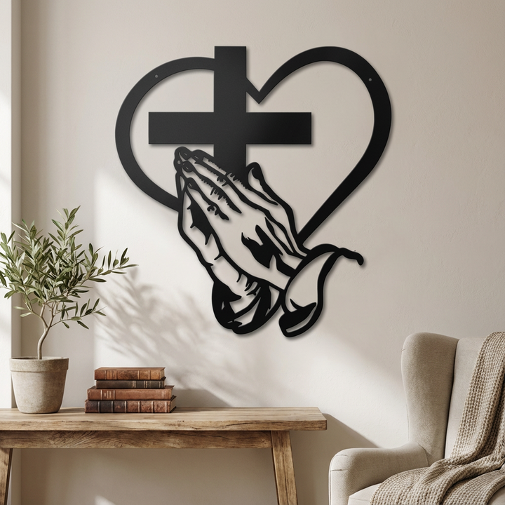 VERITÁ™ – Christian Heart and Cross Metal Wall Decor
