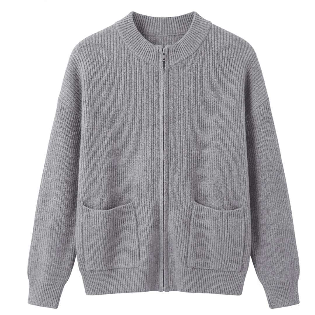 Covena™ – Soft Knit Zip Up Cardigan with Pockets