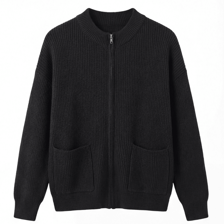 Covena™ – Soft Knit Zip Up Cardigan with Pockets