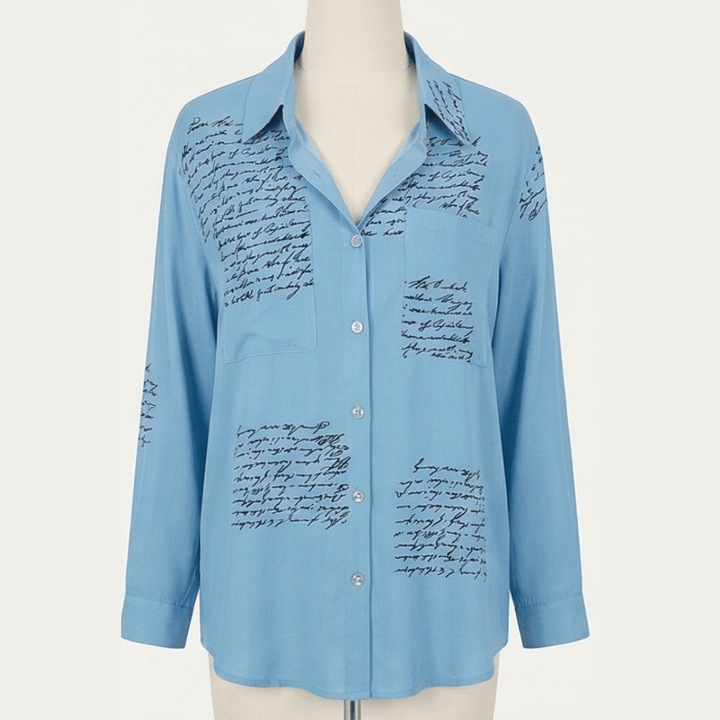 Letterelle™ – Handwritten Script Viscose Blouse