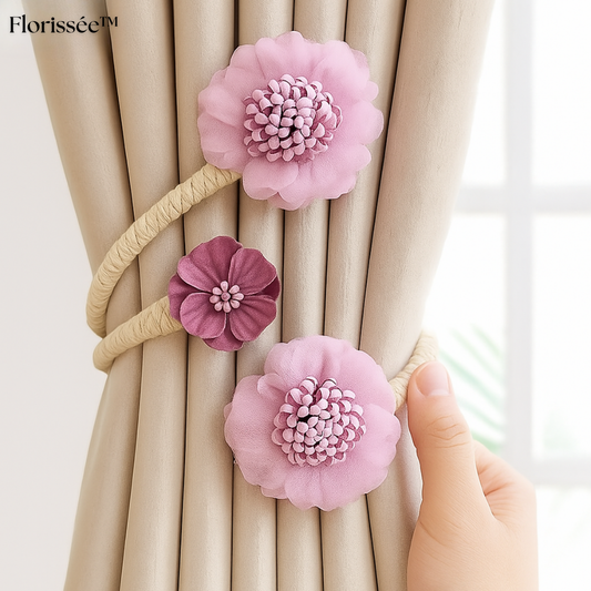 Florissée™ – Elegant Floral Curtain Holders (1+1 Free)