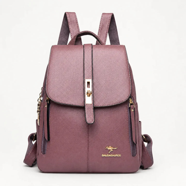 Marabella – Backpack with Twist-Lock Flap and Rose-Gold Hardware