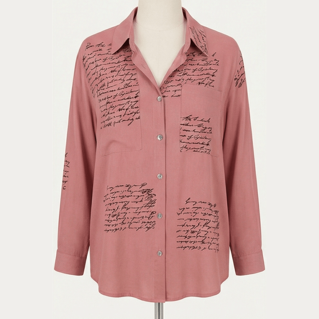 Letterelle™ – Handwritten Script Viscose Blouse