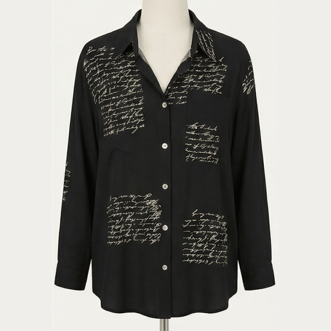 Letterelle™ – Handwritten Script Viscose Blouse