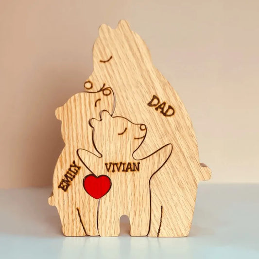 Cubunity™ – Personalized Wooden Bears Family Puzzle Gifts (50% Off)