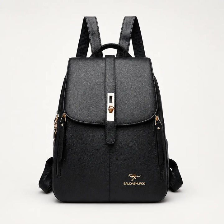 Marabella – Backpack with Twist-Lock Flap and Rose-Gold Hardware