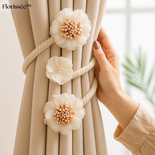 Florissée™ – Elegant Floral Curtain Holders (1+1 Free)